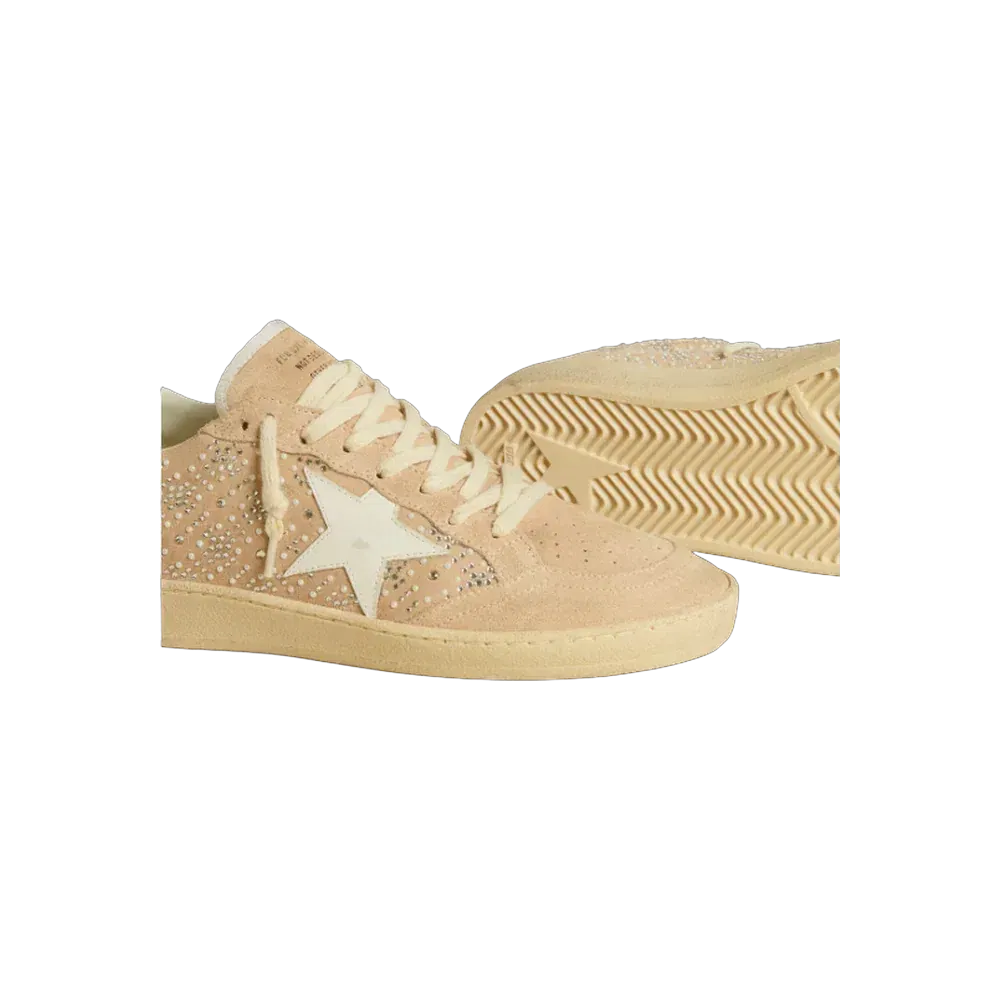 Golden Goose Ball Star In Suede And Swarovski Crystals With Leather Star