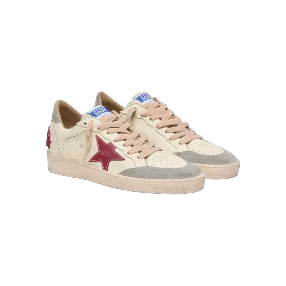 Golden Goose Ball Star LTD In Nappa With Leather Star And Silver Suede Heel Tab