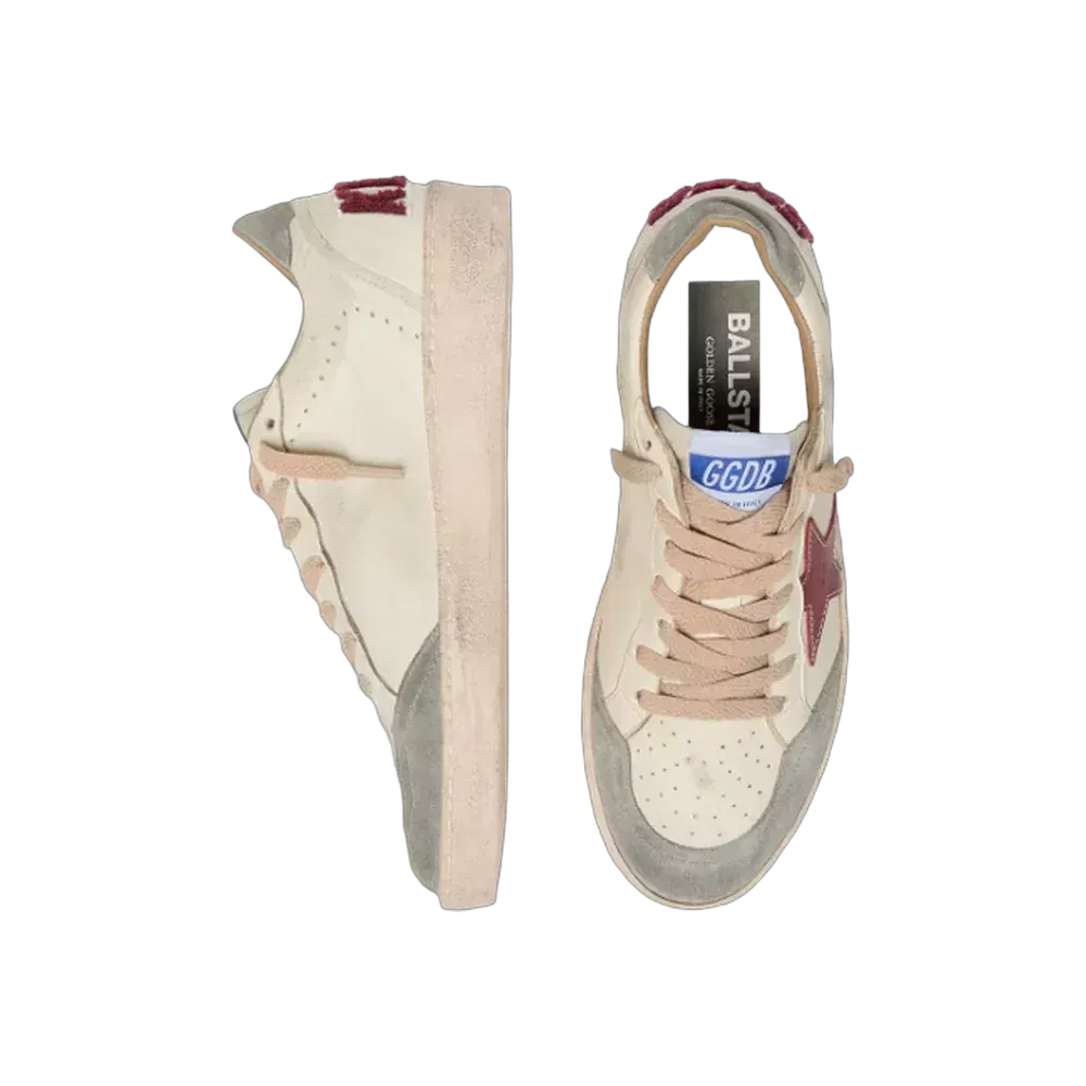 Golden Goose Ball Star LTD In Nappa With Leather Star And Silver Suede Heel Tab