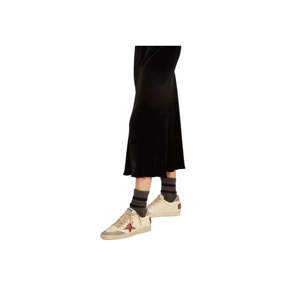 Golden Goose Ball Star LTD In Nappa With Leather Star And Silver Suede Heel Tab