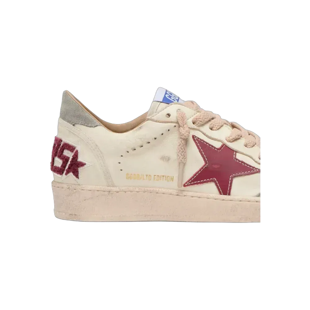 Golden Goose Ball Star LTD In Nappa With Leather Star And Silver Suede Heel Tab