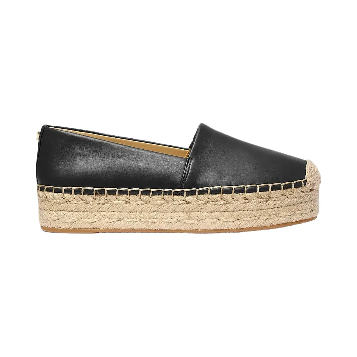 Michael Kors Lynn Leather Platform Espadrille Black