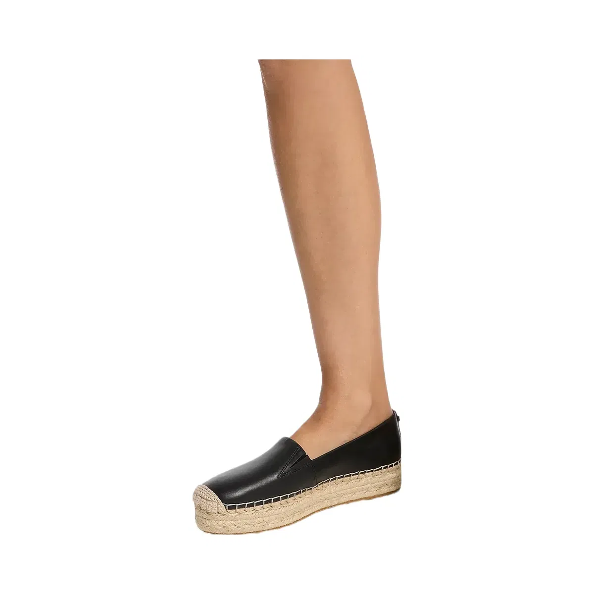 Michael Kors Lynn Leather Platform Espadrille Black