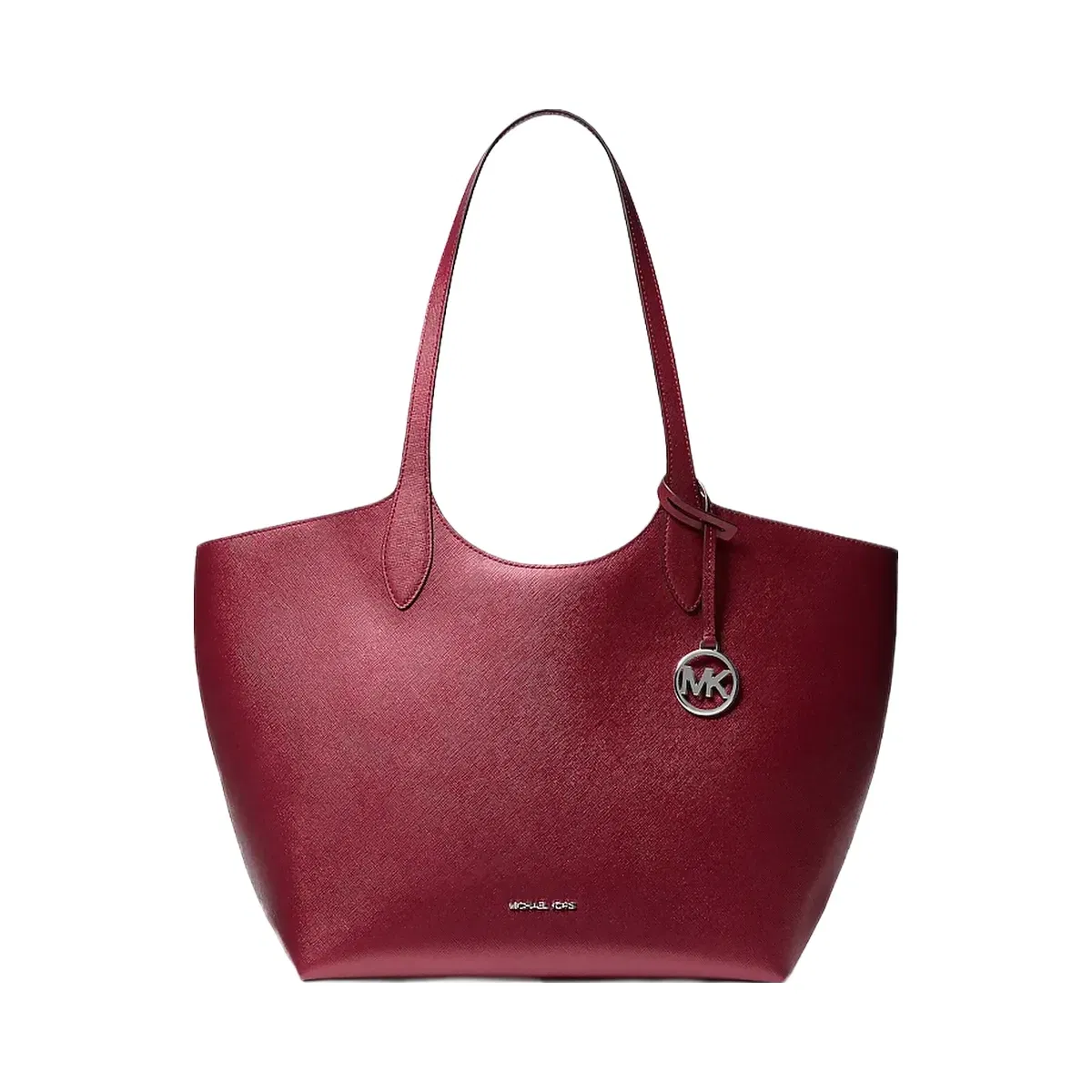Michael Kors Maya Large Metallic Tote Bag Maroon