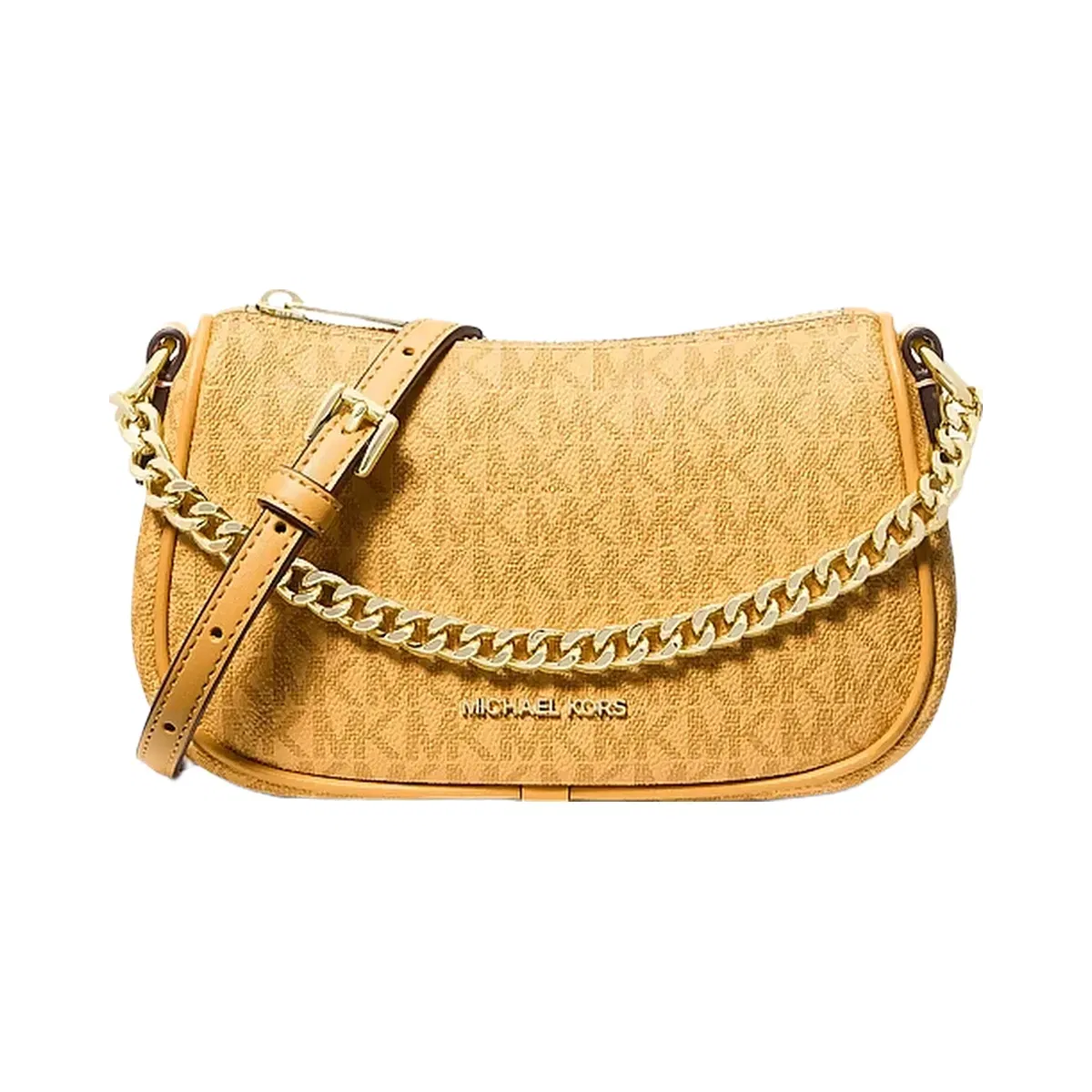Michael Kors Carmela Small Signature Logo Convertible Crossbody Bag Honeywheat