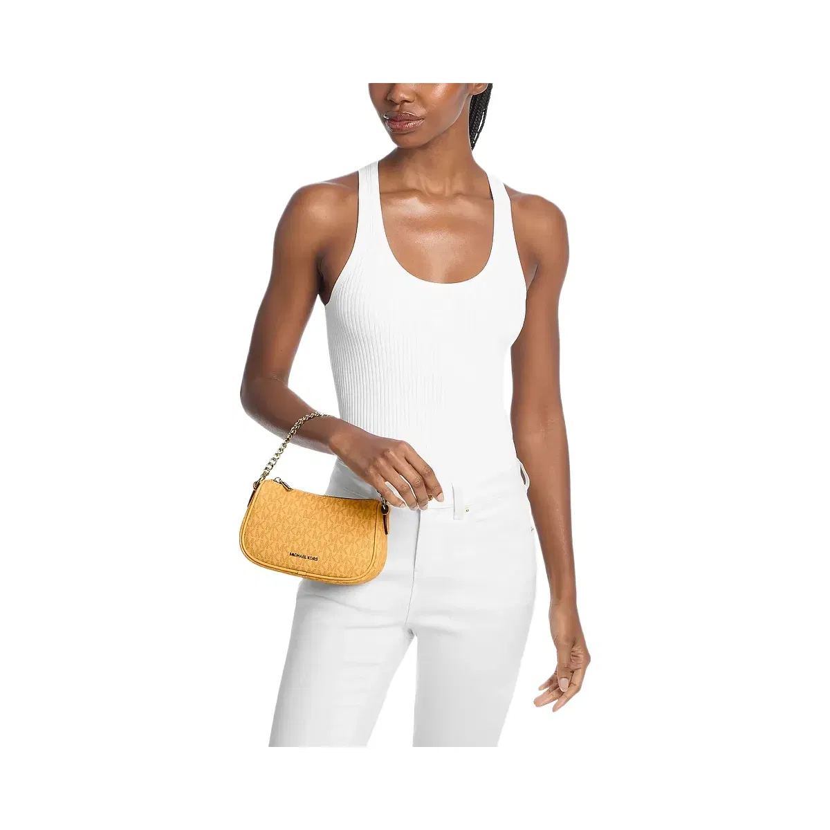 Michael Kors Carmela Small Signature Logo Convertible Crossbody Bag Honeywheat