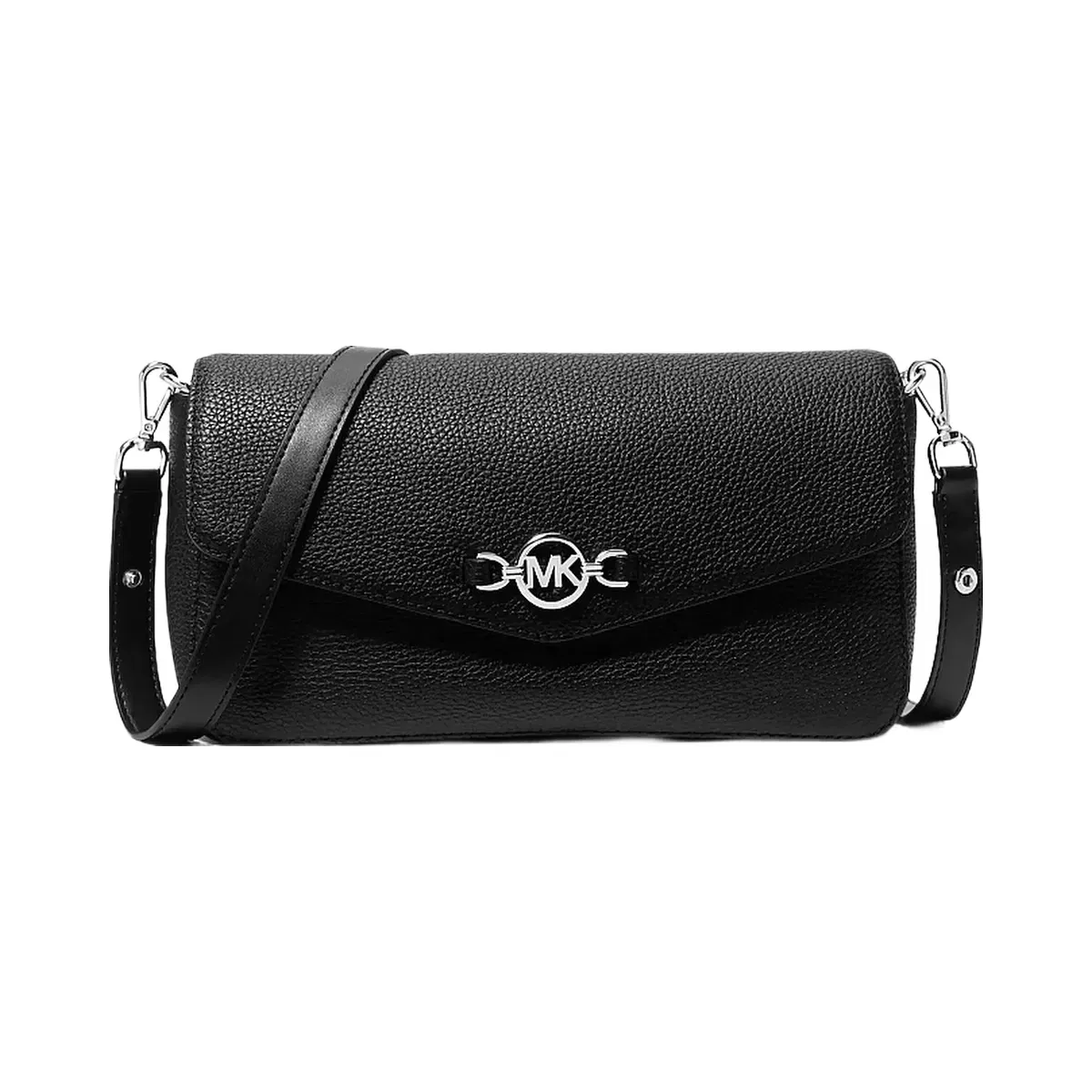 Michael Kors Kacey Medium Pebbled Leather Shoulder Bag Black