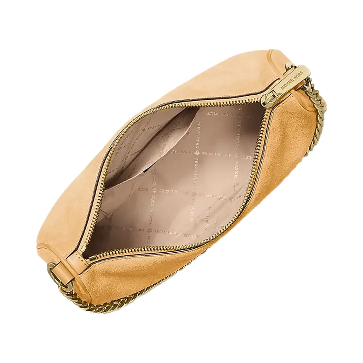 Michael Kors Carmela Medium Suede Convertible Crossbody Bag Honeywheat