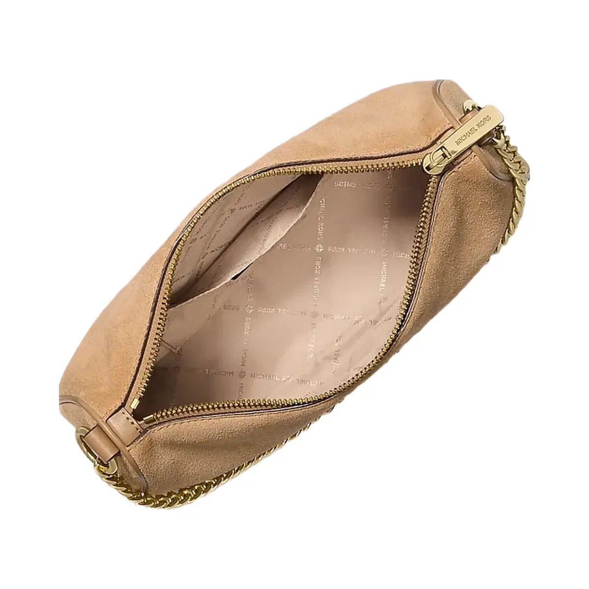 Michael Kors Carmela Medium Suede Convertible Crossbody Bag Camel