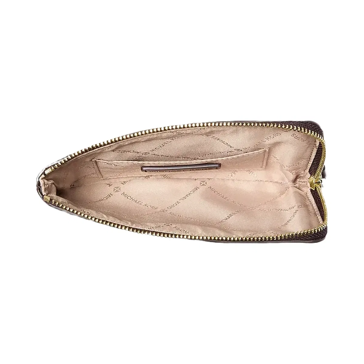 Michael Kors Jet Set Travel Small Burnished Logo Embossed Wristlet Chocolate
