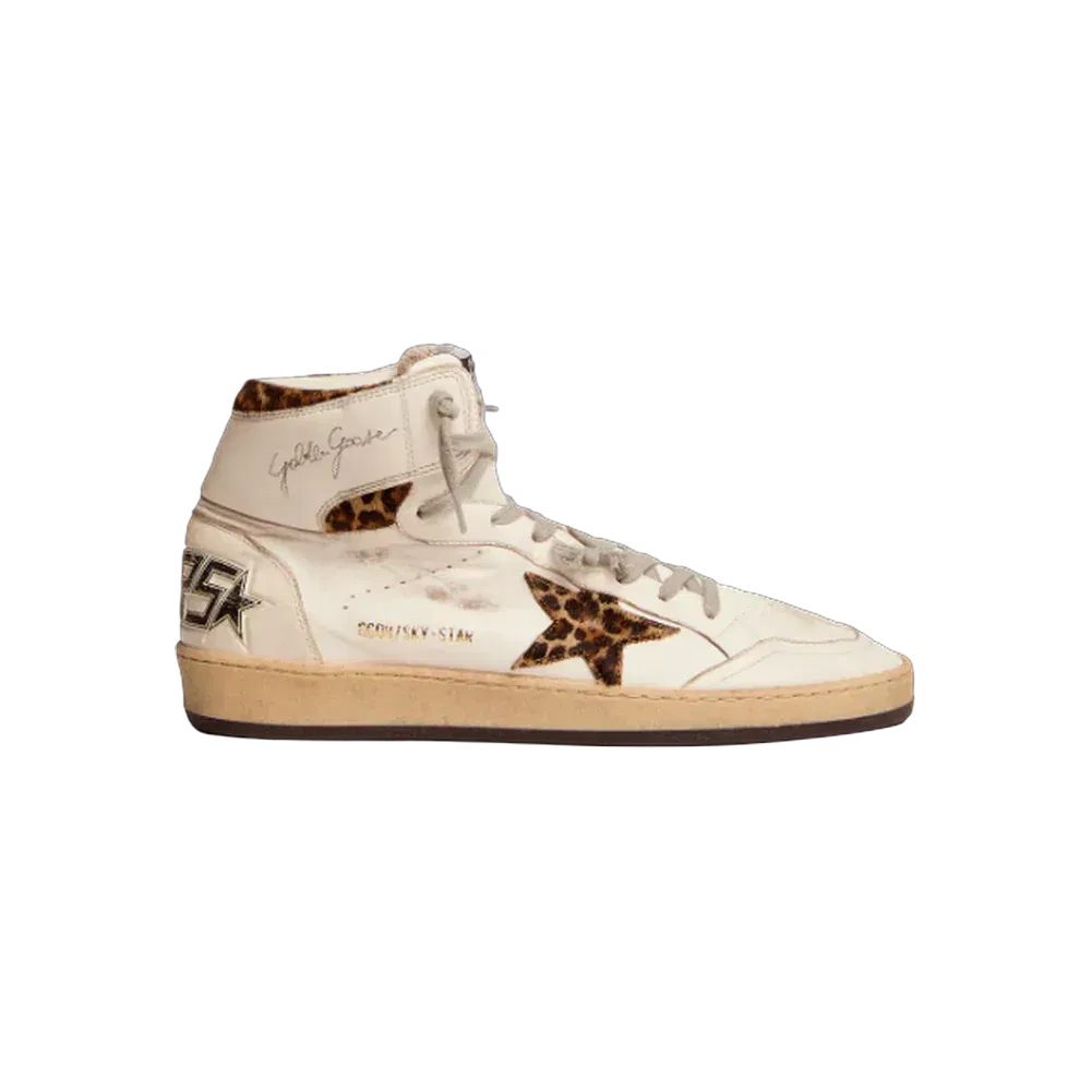 Golden Goose Sky-Star With Signature And Leopard Print Pony Skin Inserts