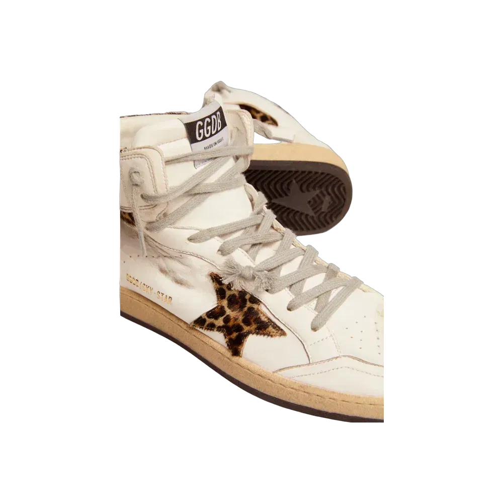 Golden Goose Sky-Star With Signature And Leopard Print Pony Skin Inserts