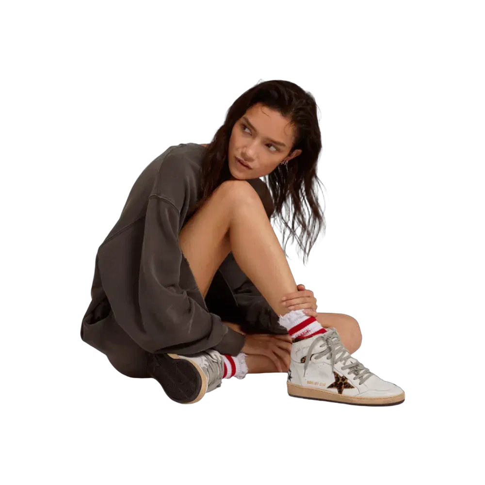 Golden Goose Sky-Star With Signature And Leopard Print Pony Skin Inserts