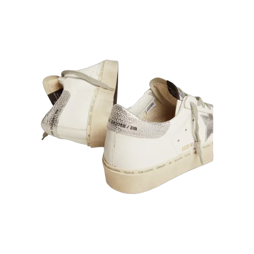 Golden Goose Hi Star With Star And Metallic Silver Heel
