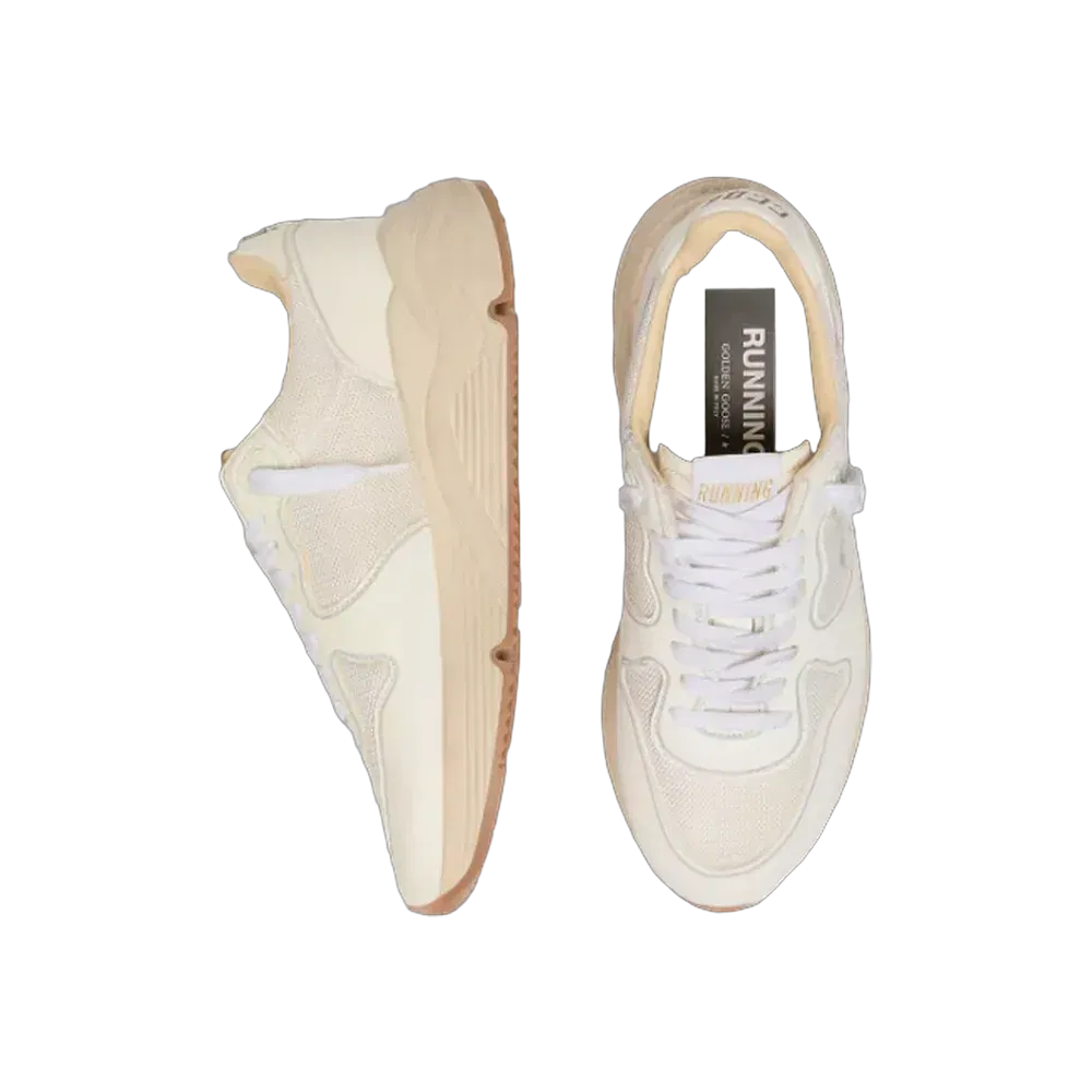 Golden Goose Running Sole In Mesh And White Nappa