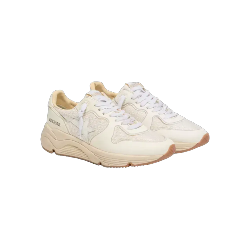 Golden Goose Running Sole In Mesh And White Nappa