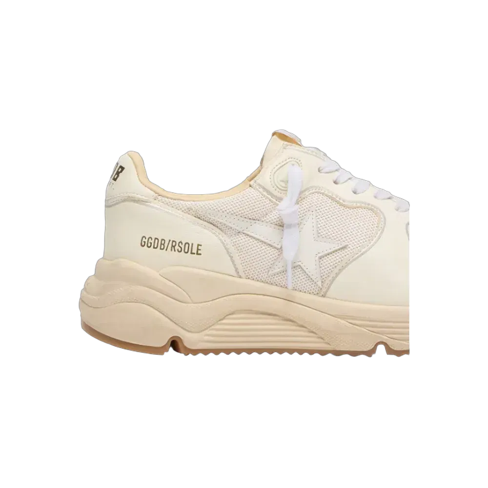 Golden Goose Running Sole In Mesh And White Nappa