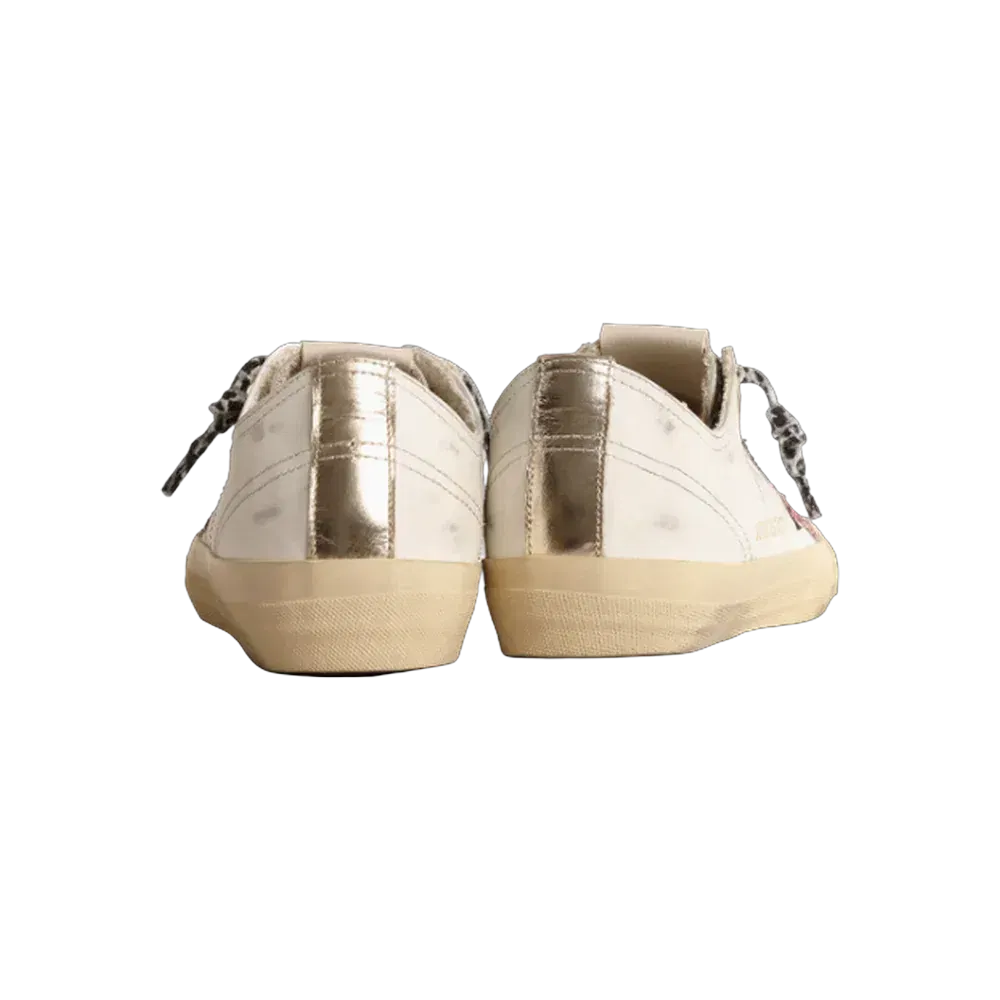Golden Goose V-Star With Pink Glitter Star And Metallic Leather Heel Tab