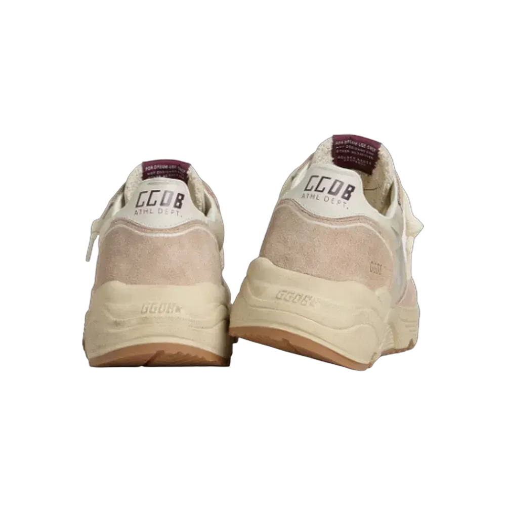 Golden Goose Running Sole In Nylon And Suede With Silver Printed Star