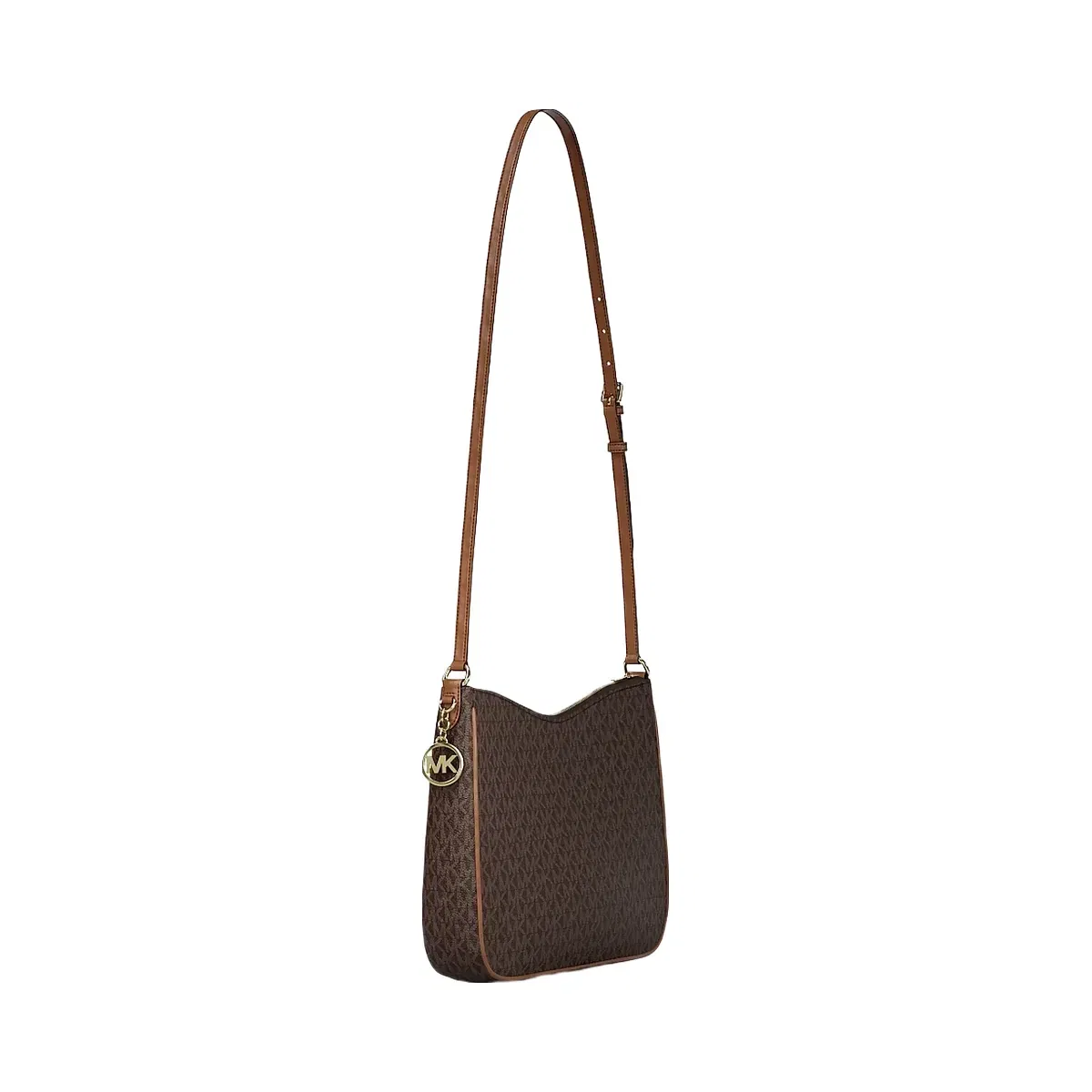 Michael Kors Nayla Medium Signature Logo Messenger Bag Brown