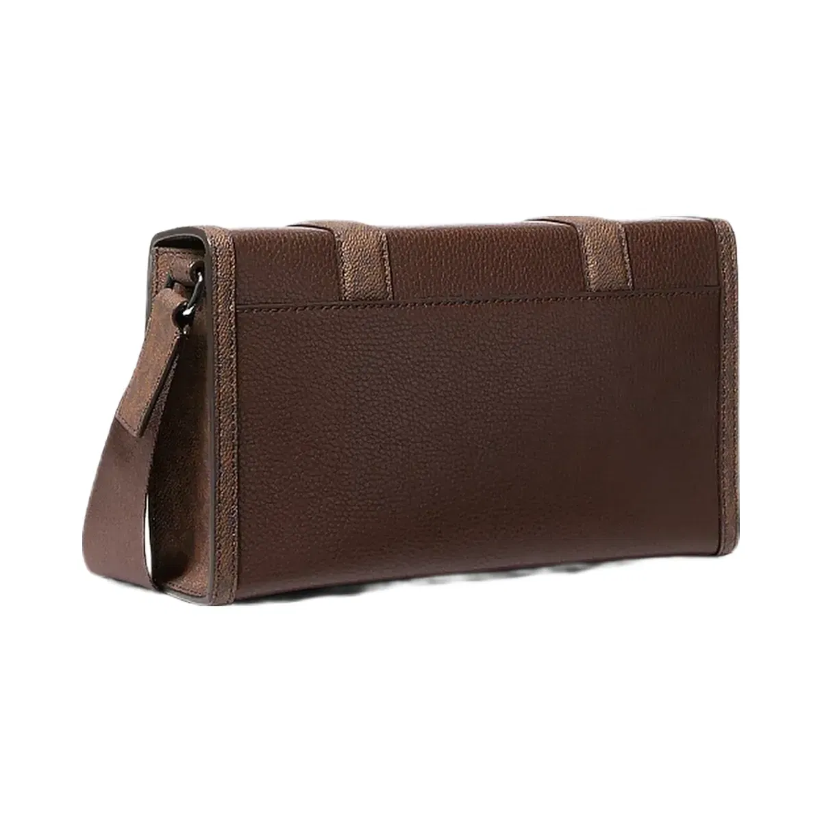 Michael Kors Cooper Pebbled Leather and Signature Logo Trunk Crossbody Bag Nutmeg