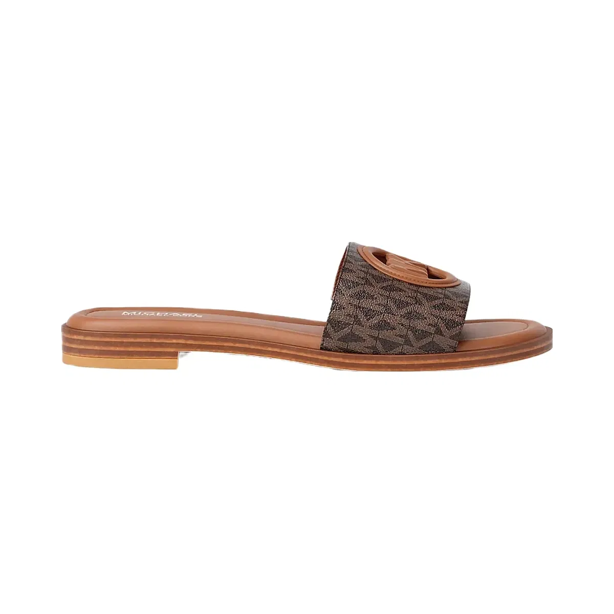 Michael Kors Carissa Signature Logo Slide Sandal Brown Multi