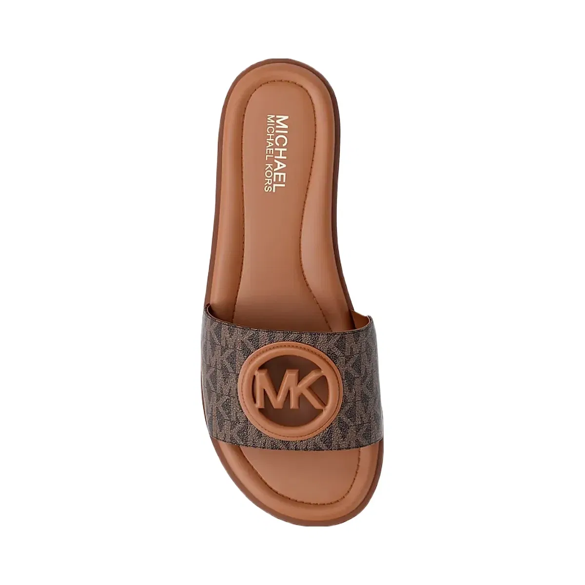 Michael Kors Carissa Signature Logo Slide Sandal Brown Multi