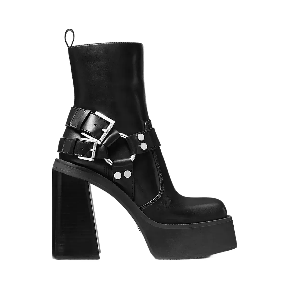 Michael Kors Crosby Leather Platform Moto Boot Black