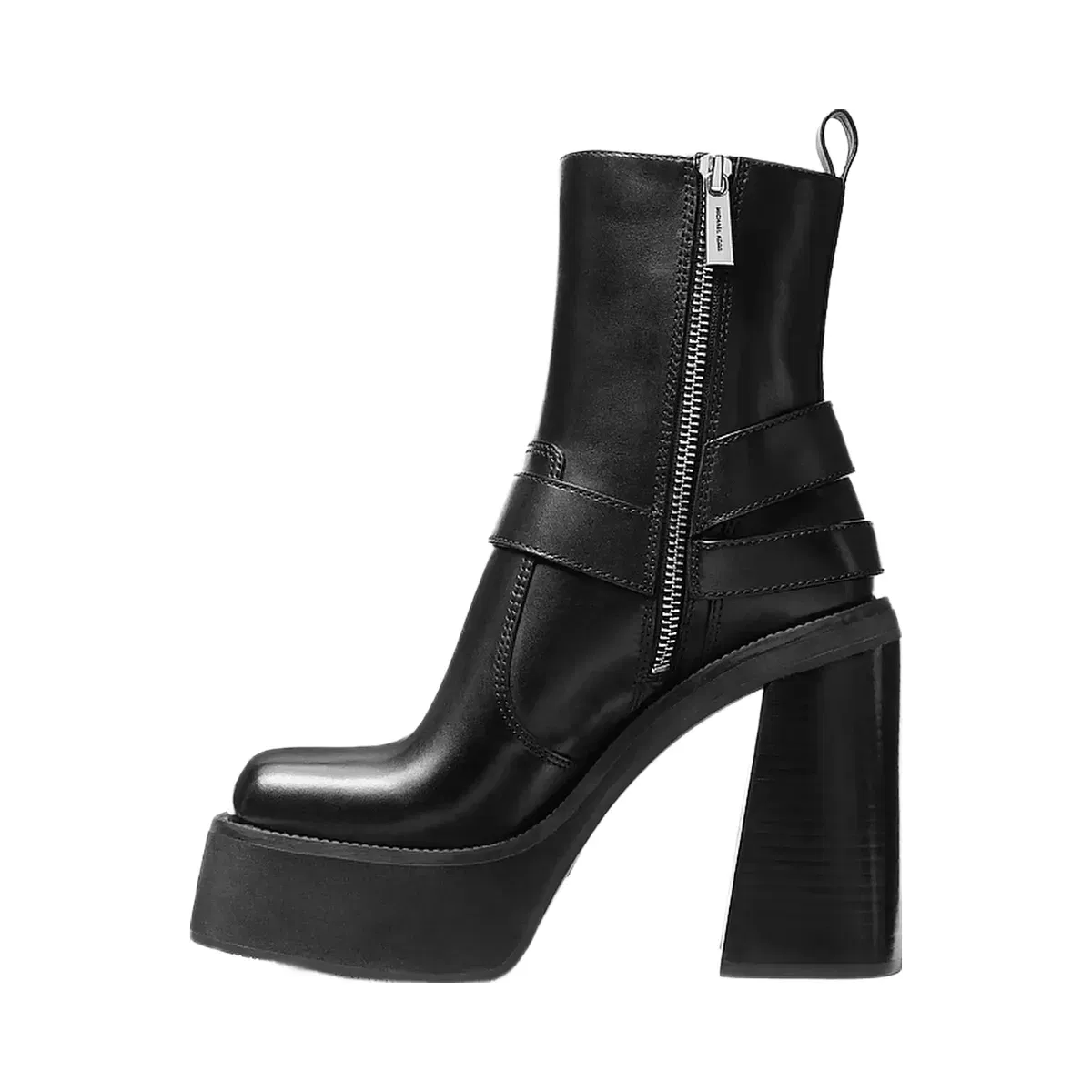 Michael Kors Crosby Leather Platform Moto Boot Black