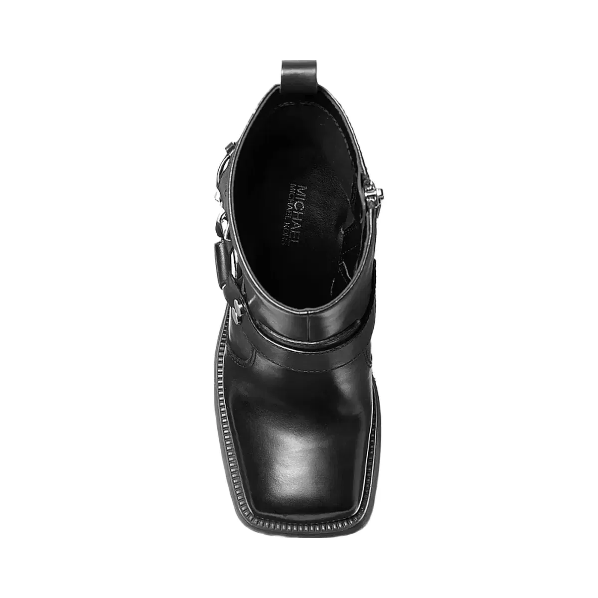 Michael Kors Crosby Leather Platform Moto Boot Black