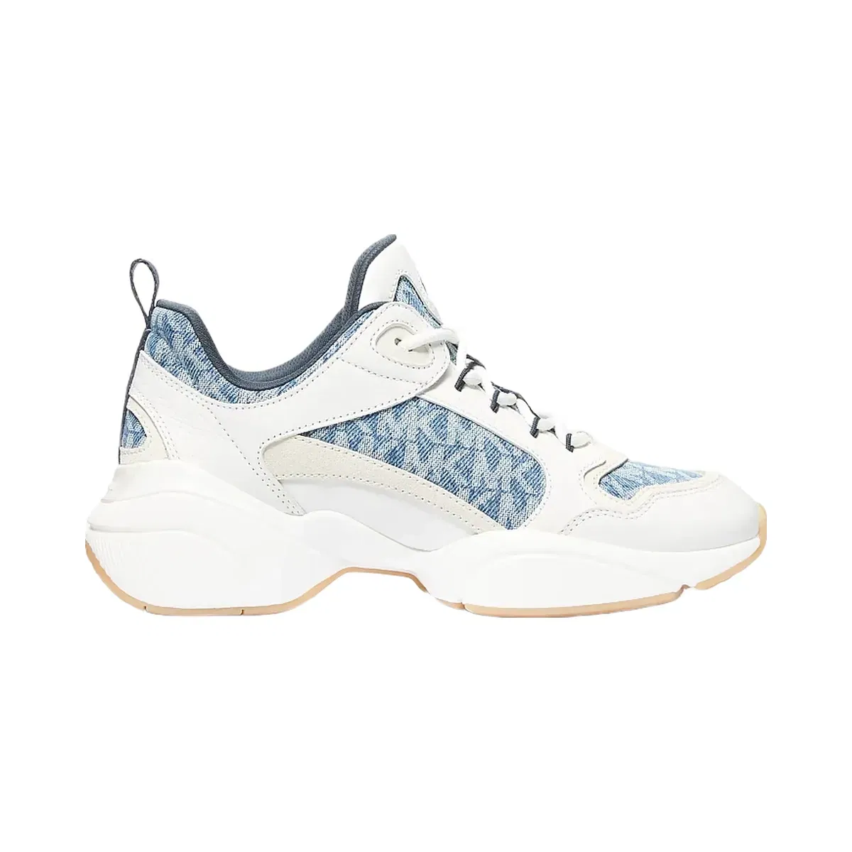 Michael Kors Bowie Signature Logo Print Denim Trainer New Hrzn Wsh