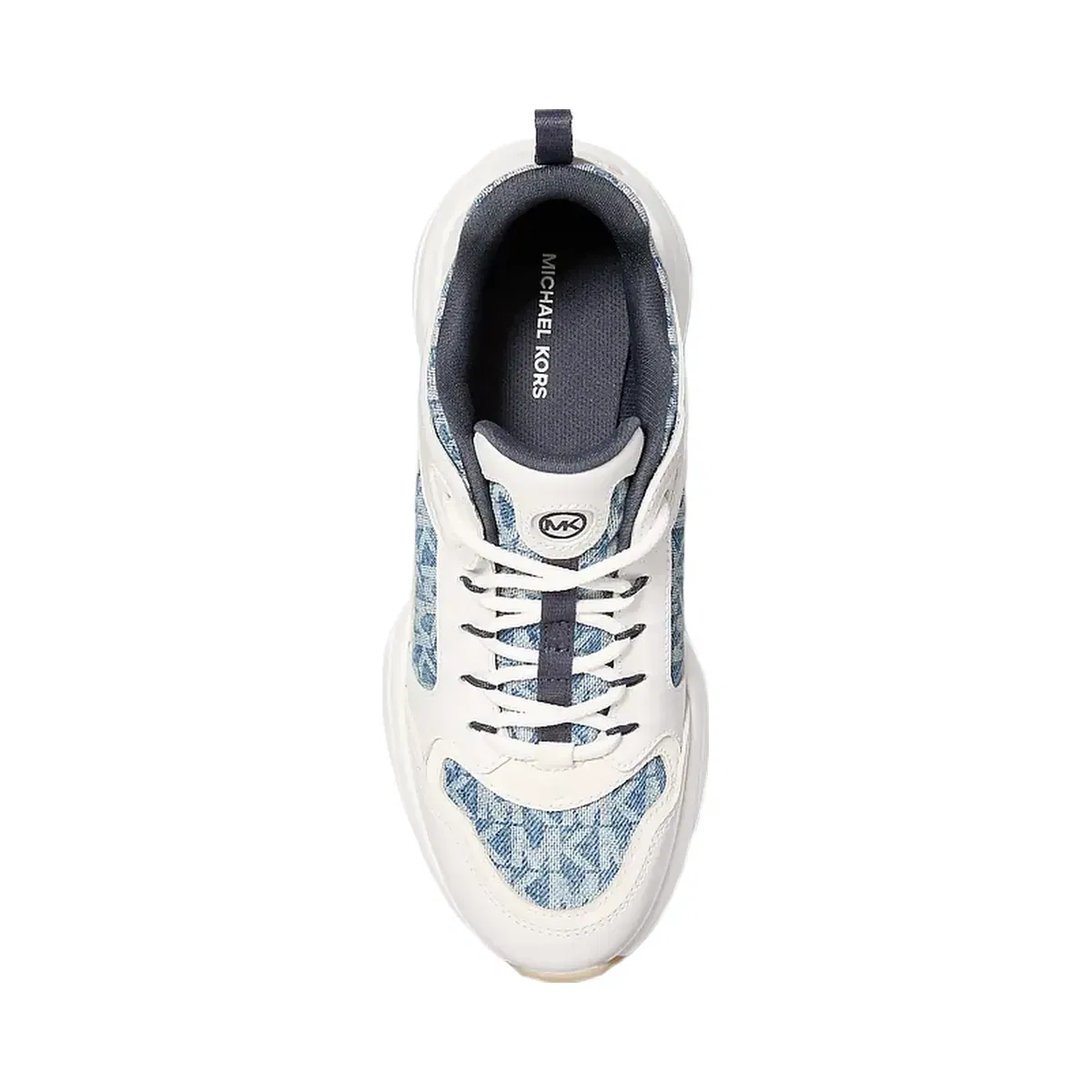 Michael Kors Bowie Signature Logo Print Denim Trainer New Hrzn Wsh