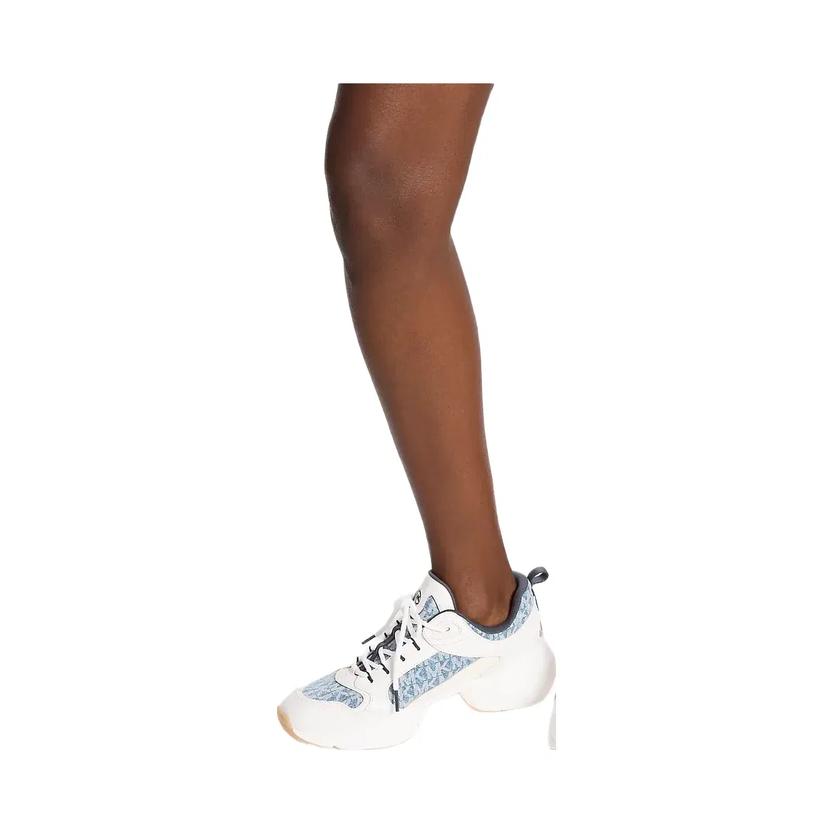 Michael Kors Bowie Signature Logo Print Denim Trainer New Hrzn Wsh