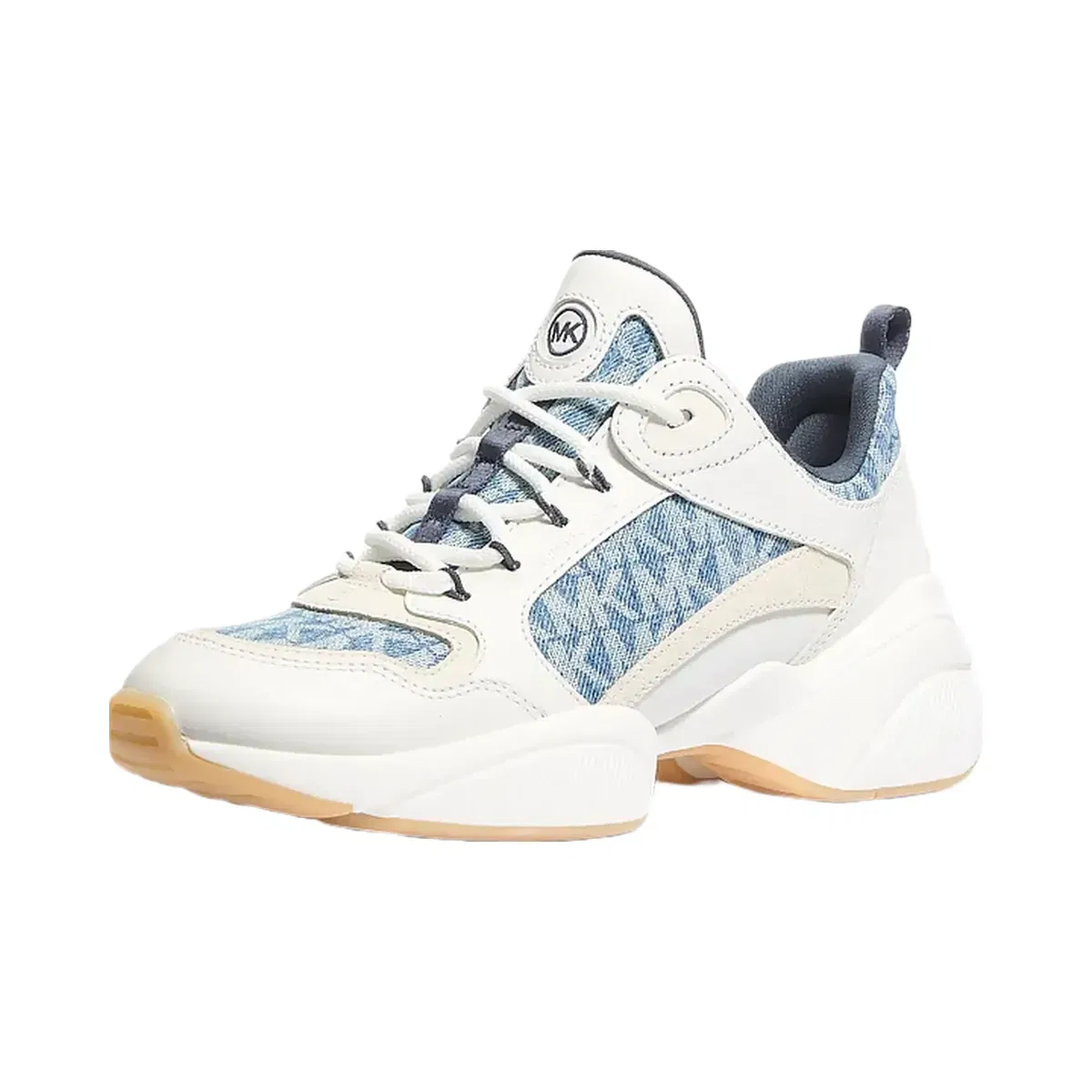 Michael Kors Bowie Signature Logo Print Denim Trainer New Hrzn Wsh