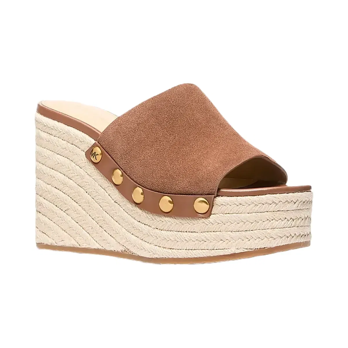 Michael Kors Mayes Suede Wedge Sandal Luggage