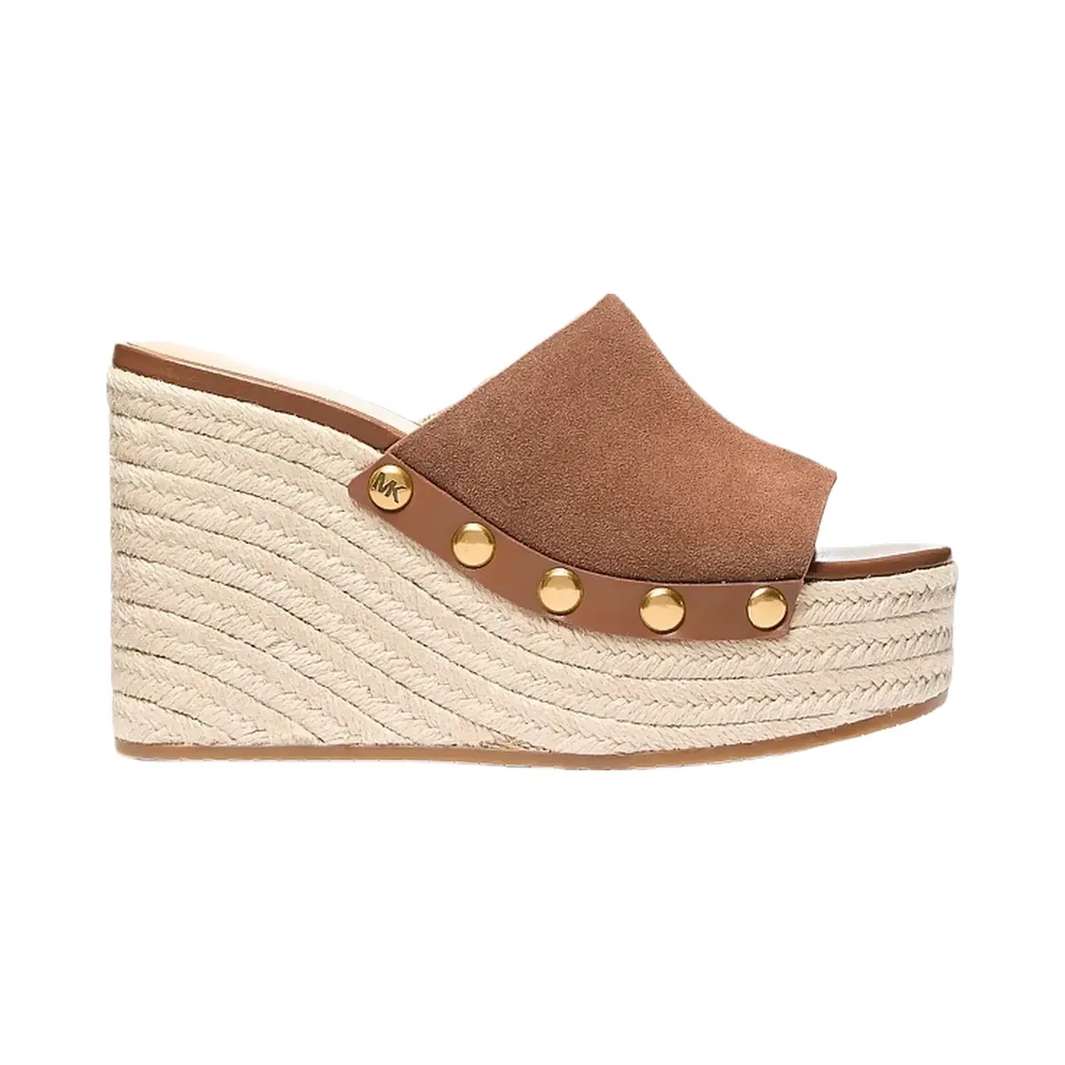 Michael Kors Mayes Suede Wedge Sandal Luggage