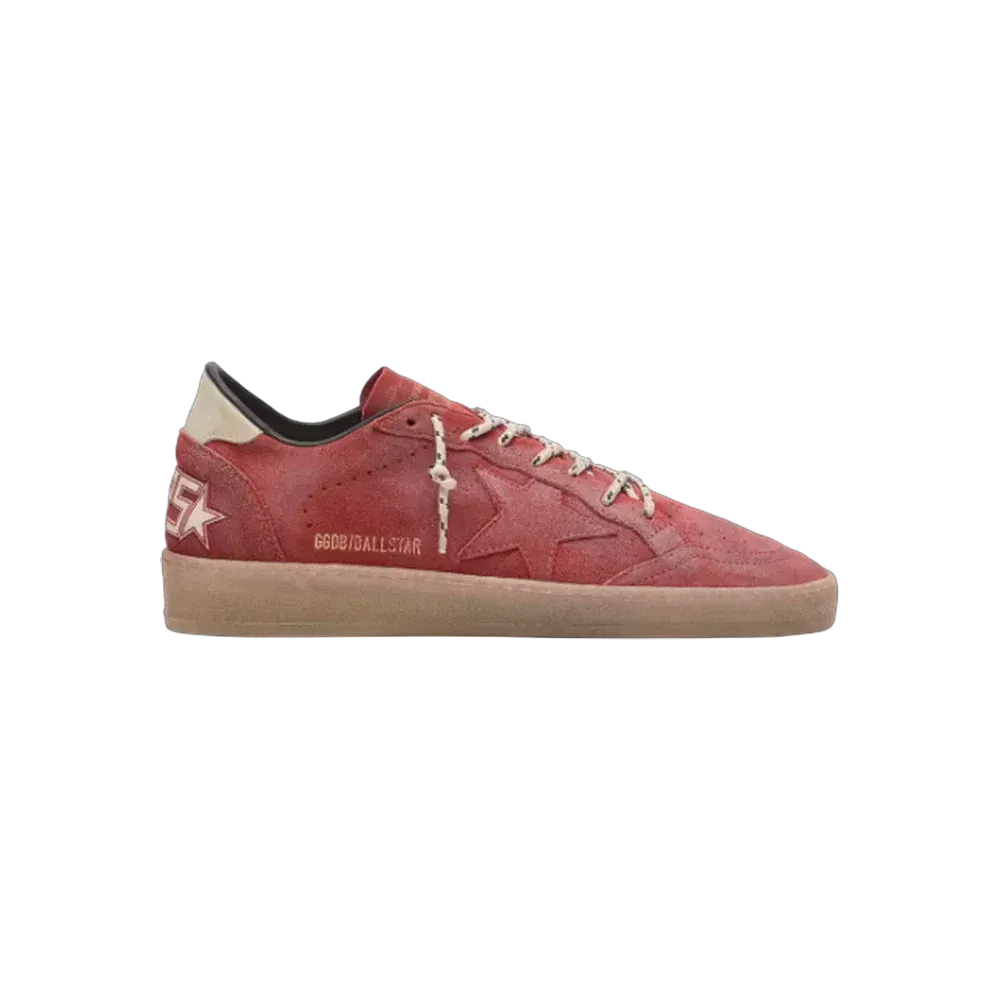 Golden Goose Ball Star In Rust-Red Suede With Tone-On-Tone Star