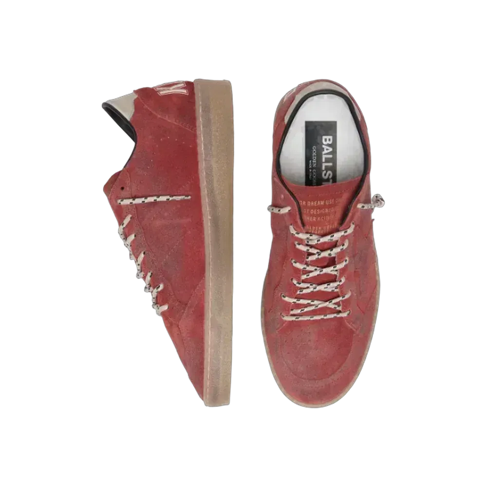 Golden Goose Ball Star In Rust-Red Suede With Tone-On-Tone Star