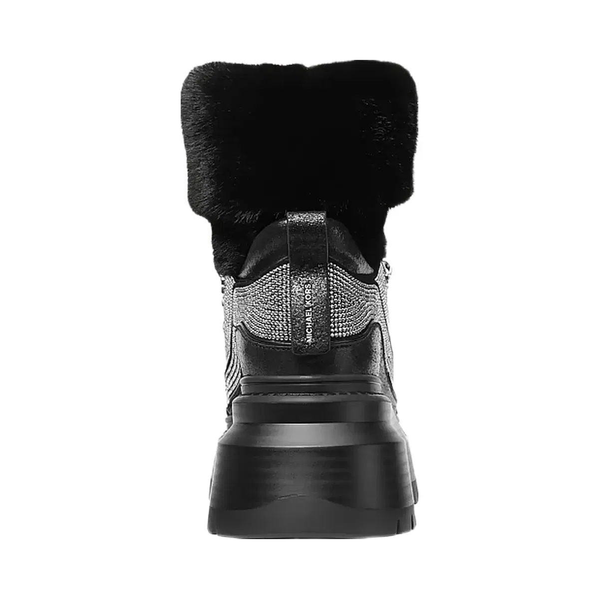 Michael Kors Shiloh Embellished Mixed-Media Boot Black