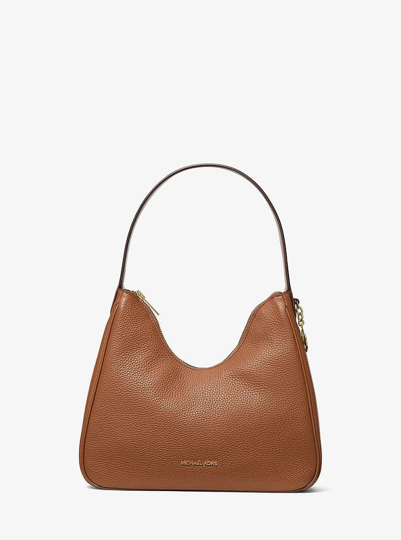 Michael Kors Nayla Small Pebbled Leather Hobo Shoulder Bag Luggage