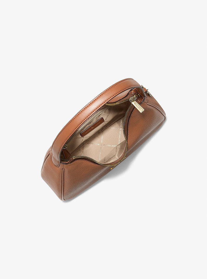 Michael Kors Nayla Small Pebbled Leather Hobo Shoulder Bag Luggage