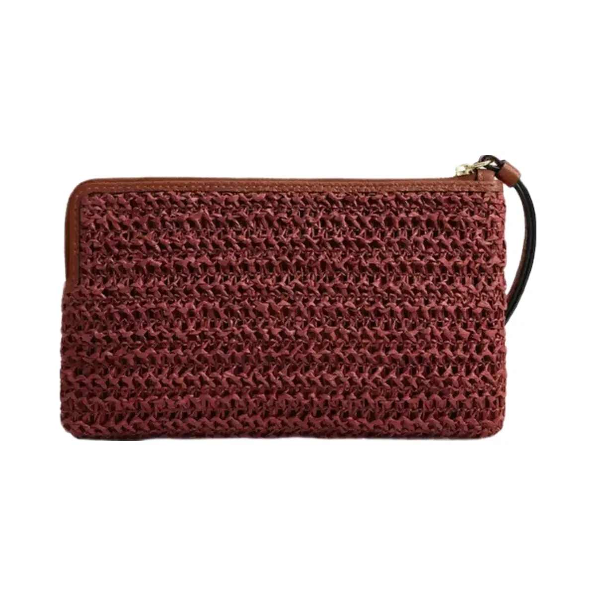 Coach Large Corner Zip Wristlet in Gold Russet