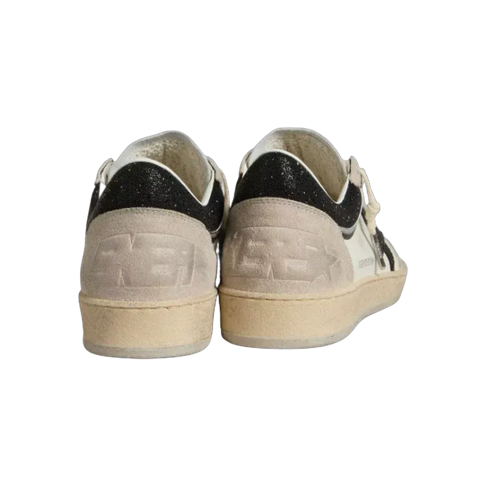 Golden Goose Ball Star LTD In Nappa With Black Crystal Star And Beige Suede Inserts