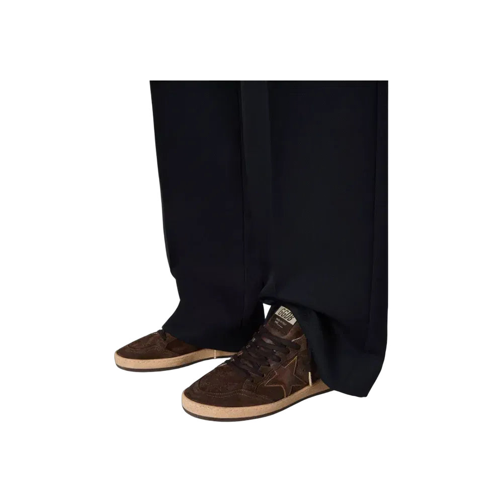 Golden Goose Ball Star In Brown Suede With Brown Leather Star And Heel Tab