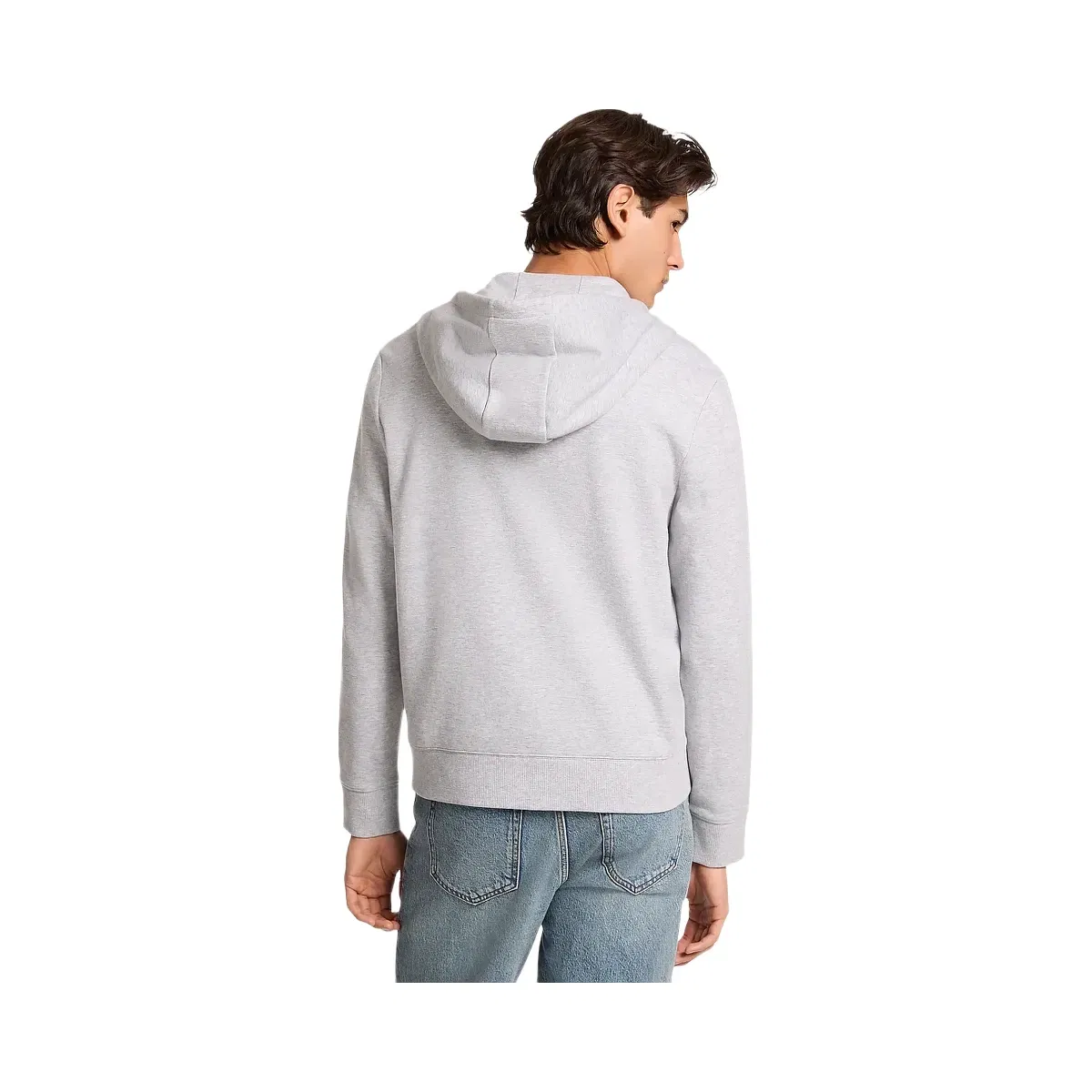 Michael Kors Logo Tape Cotton Blend Zip-Up Hoodie Heather Grey