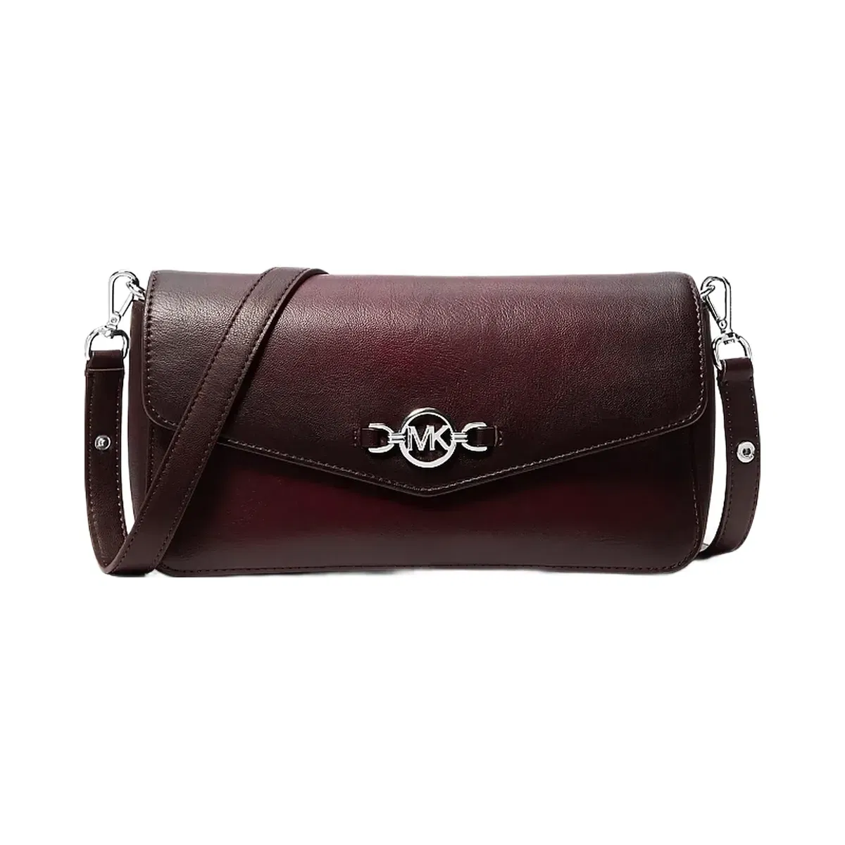 Michael Kors Kacey Medium Burnished Shoulder Bag Maroon