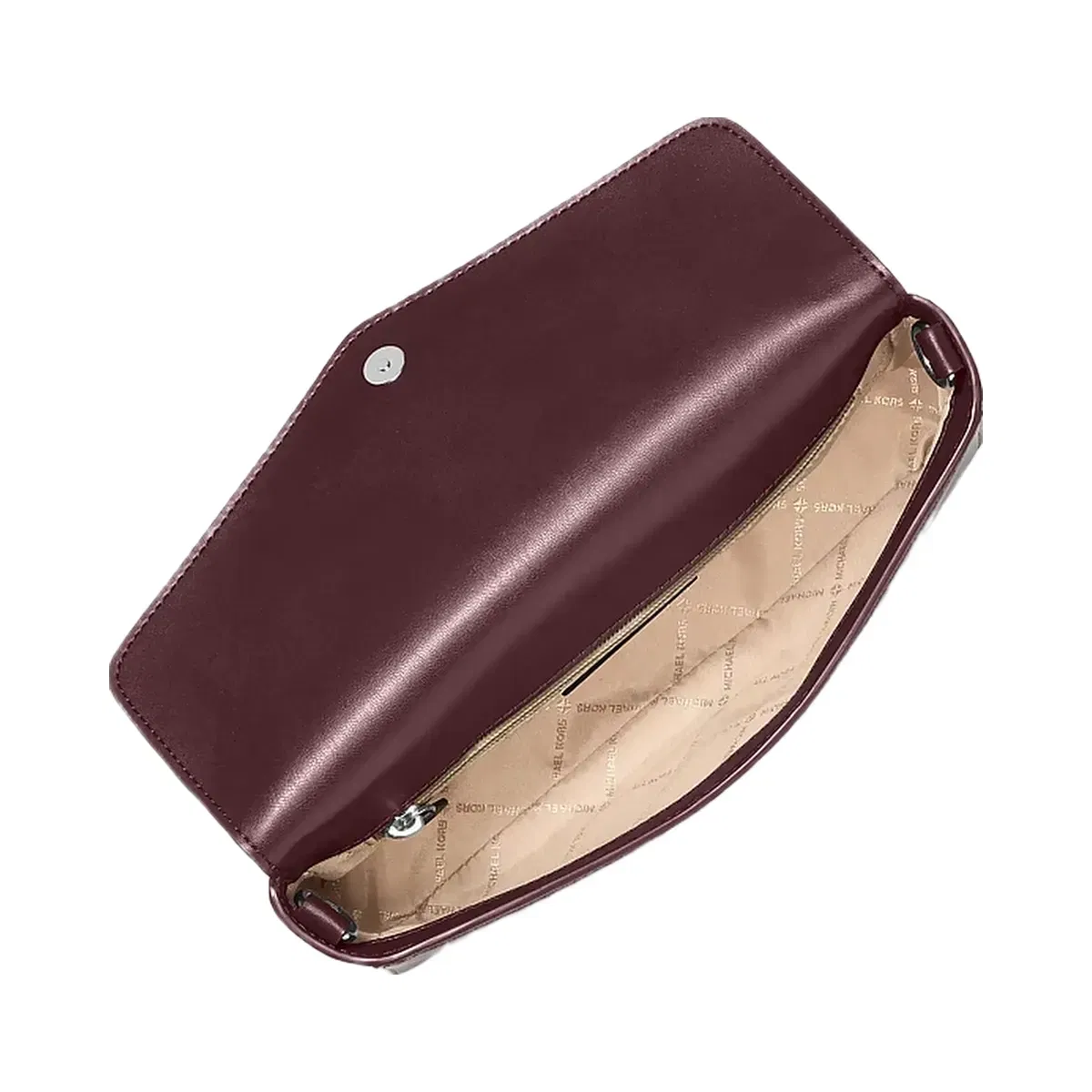 Michael Kors Kacey Medium Burnished Shoulder Bag Maroon
