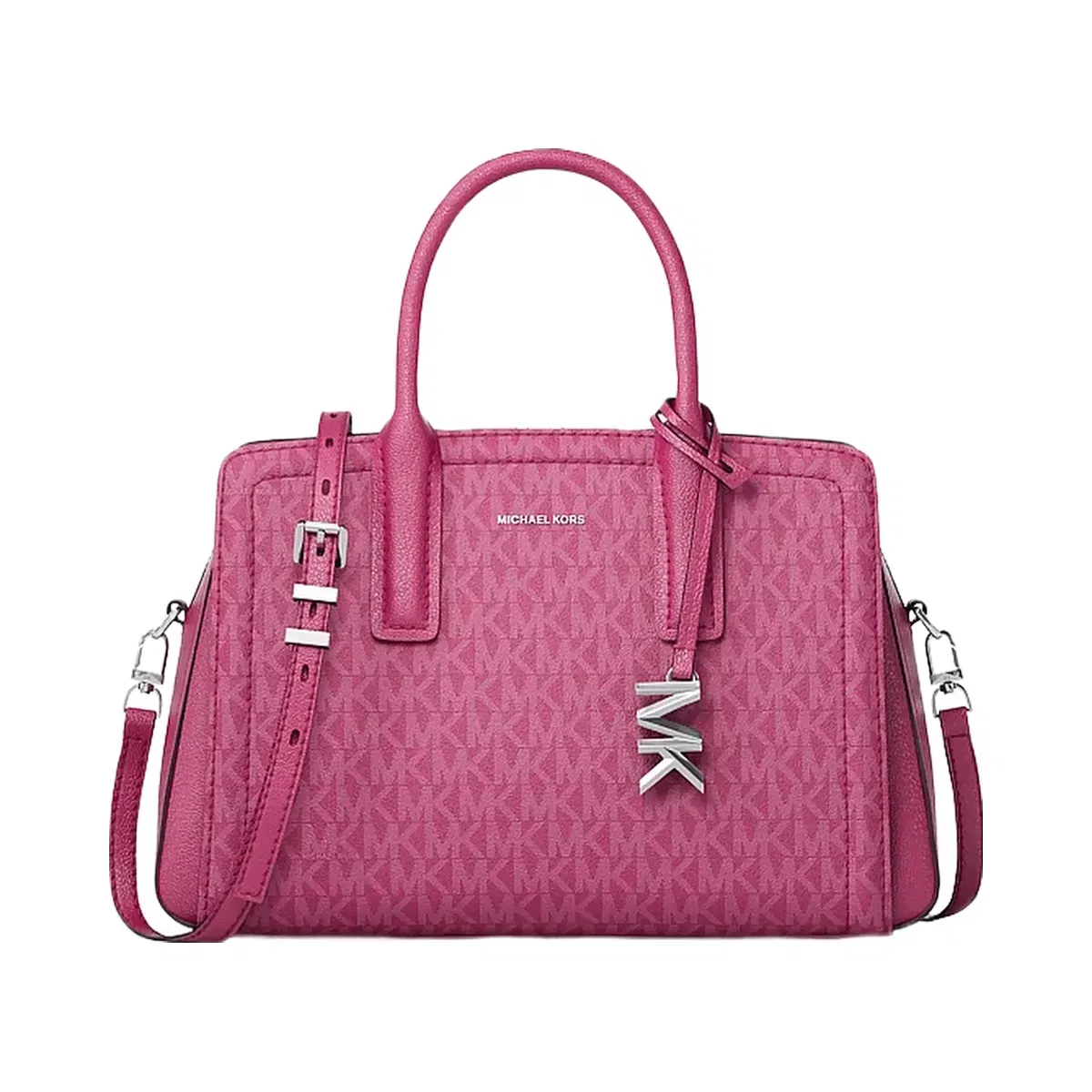 Michael Kors Laila Small Signature Logo Satchel Raspberry
