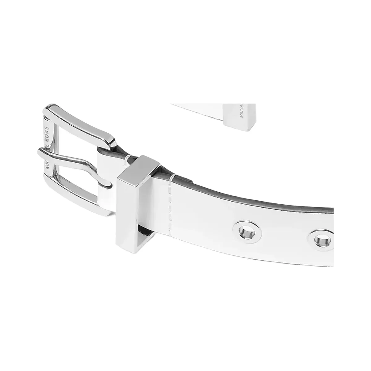 Michael Kors Grommeted Leather Belt Optic White