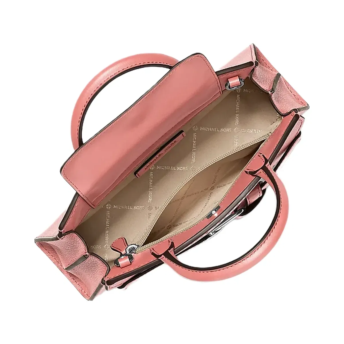 Michael Kors Greta Small Leather Satchel Sunset Rose